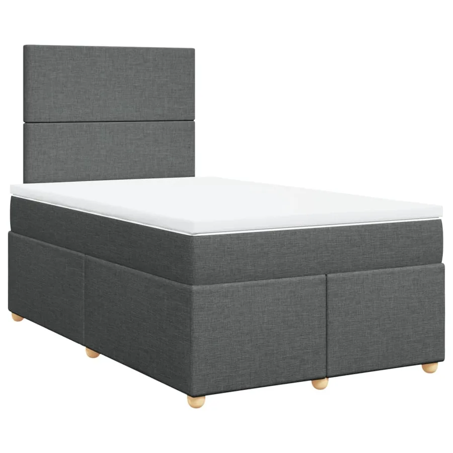 Sommier à lattes de lit avec matelas gris foncé 120x190cm tissu - 3
