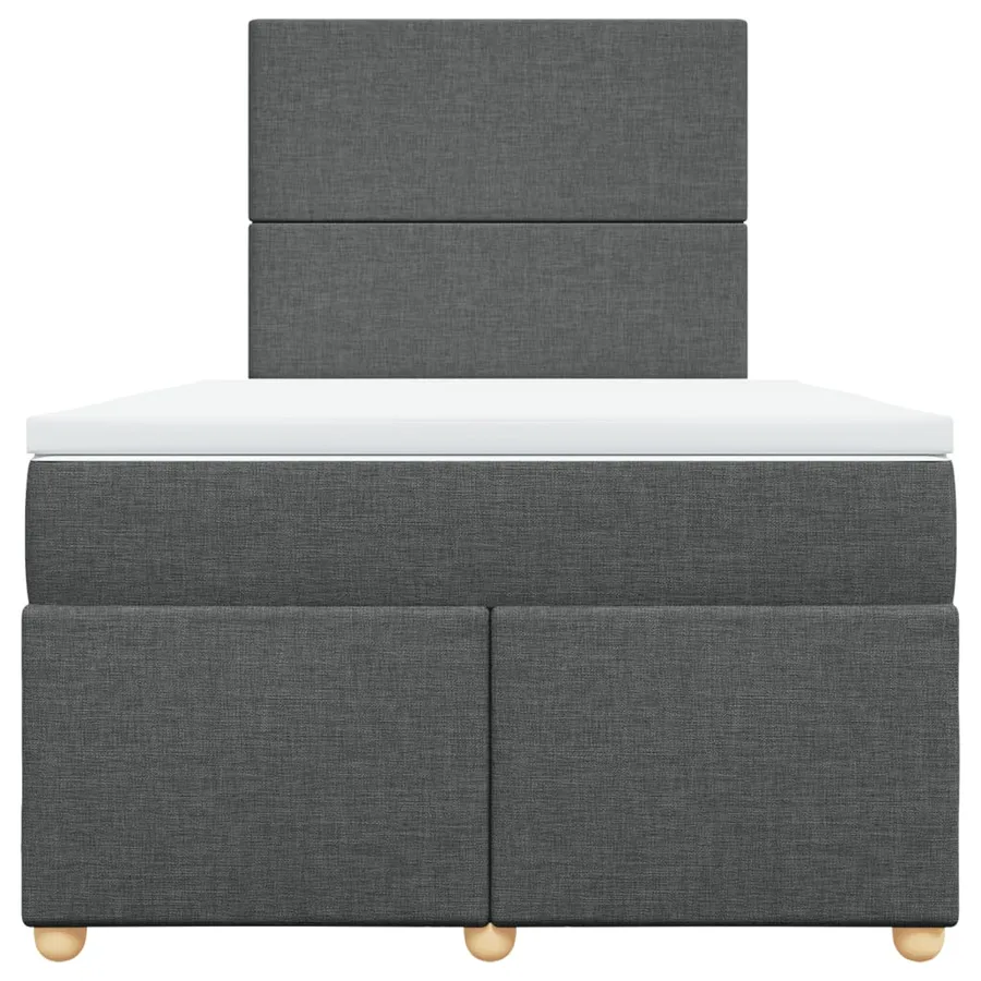 Sommier à lattes de lit avec matelas gris foncé 120x190cm tissu - 6
