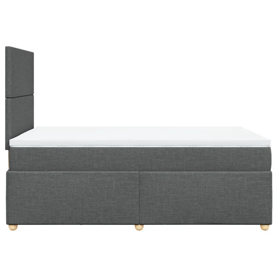 Sommier à lattes de lit avec matelas gris foncé 120x190cm tissu - 7