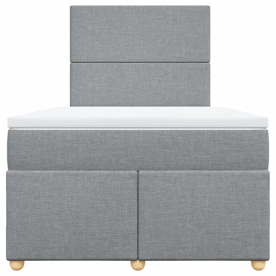 Sommier à lattes de lit et matelas gris clair 120x190 cm tissu - 4
