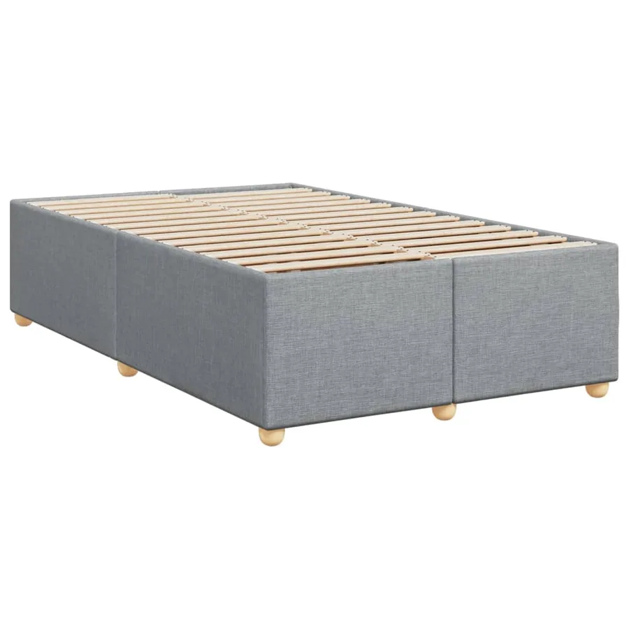 Sommier à lattes de lit et matelas gris clair 120x190 cm tissu - 8