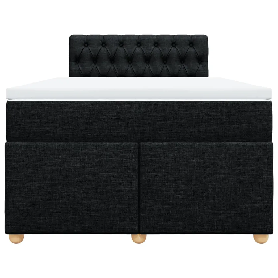 Sommier à lattes de lit avec matelas noir 120x190 cm tissu - 4