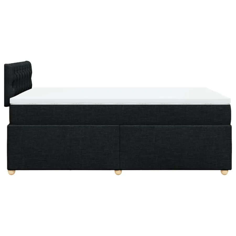 Sommier à lattes de lit avec matelas noir 120x190 cm tissu - 5