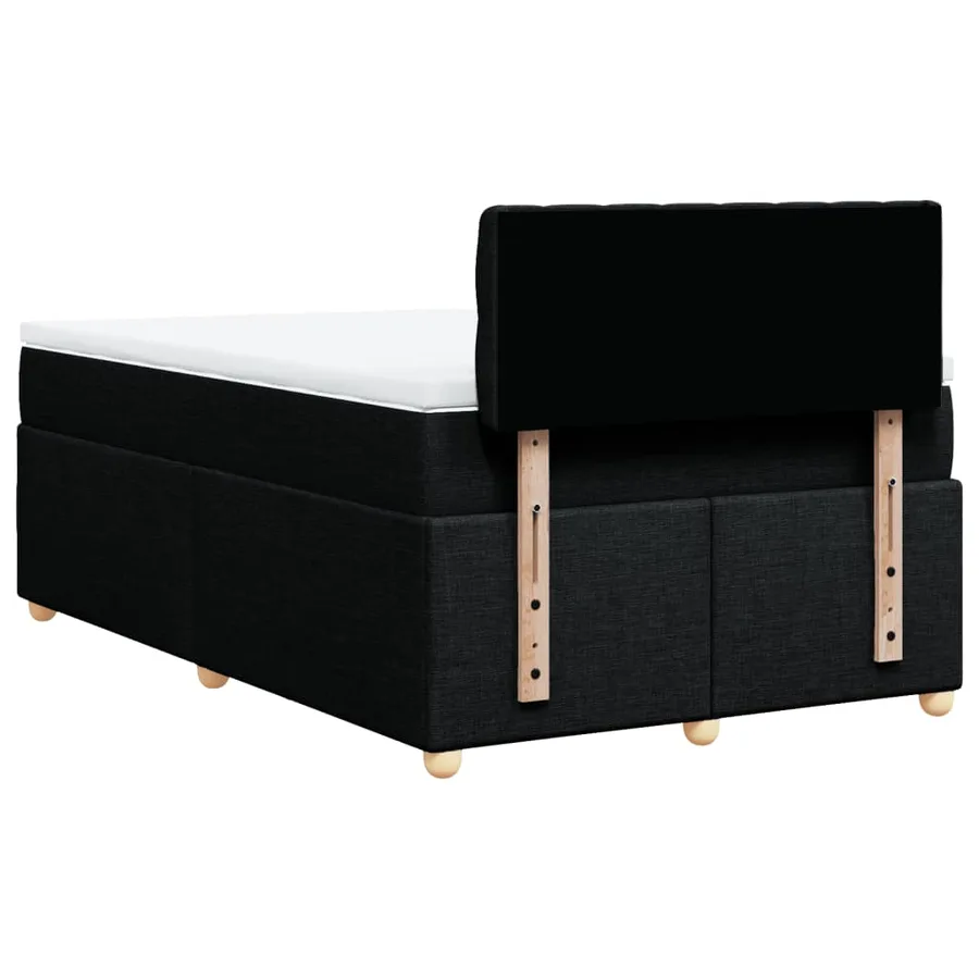 Sommier à lattes de lit avec matelas noir 120x190 cm tissu - 6