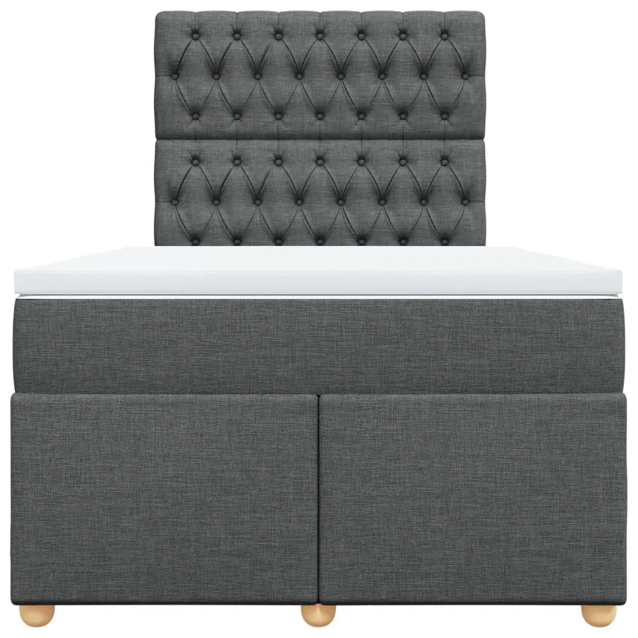 Sommier à lattes de lit avec matelas gris foncé 120x190cm tissu - 4