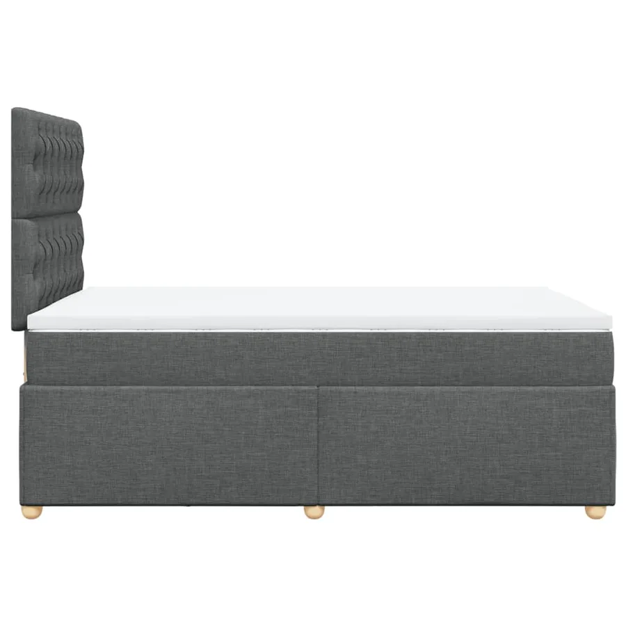 Sommier à lattes de lit avec matelas gris foncé 120x190cm tissu - 5