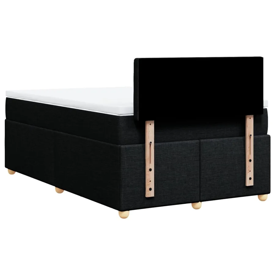 Sommier à lattes de lit avec matelas noir 120x190 cm tissu - 6