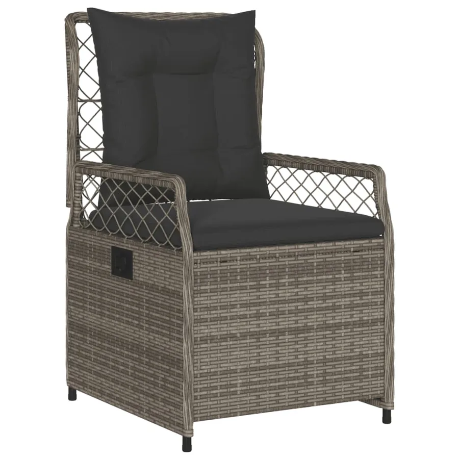 Ensemble à manger de jardin et coussins 7 pcs gris rotin - 3