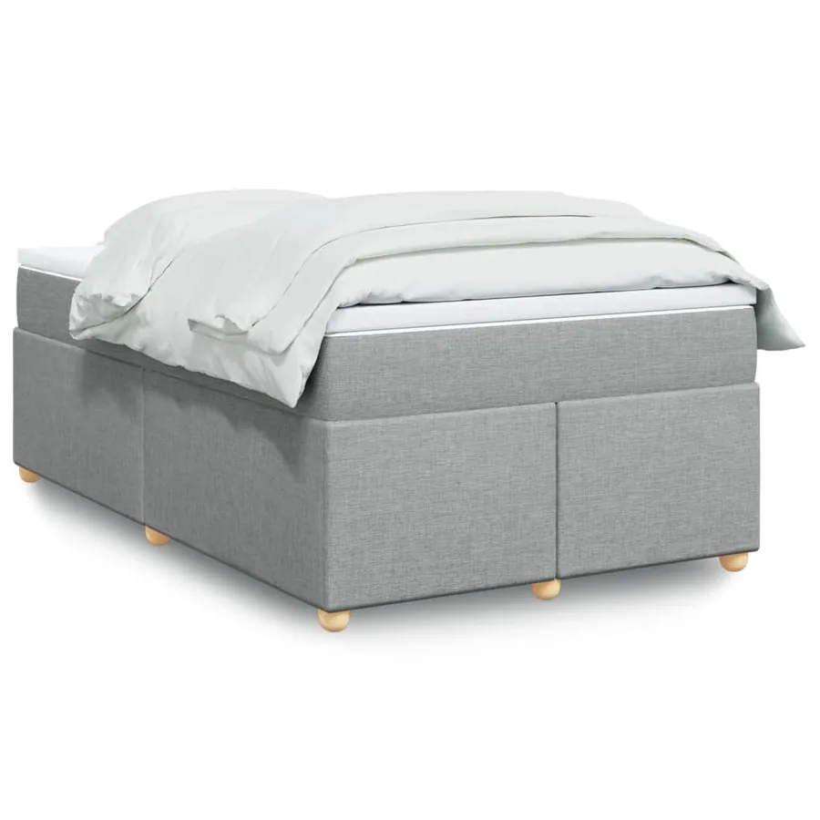 Sommier à lattes de lit et matelas gris clair 120x190 cm tissu