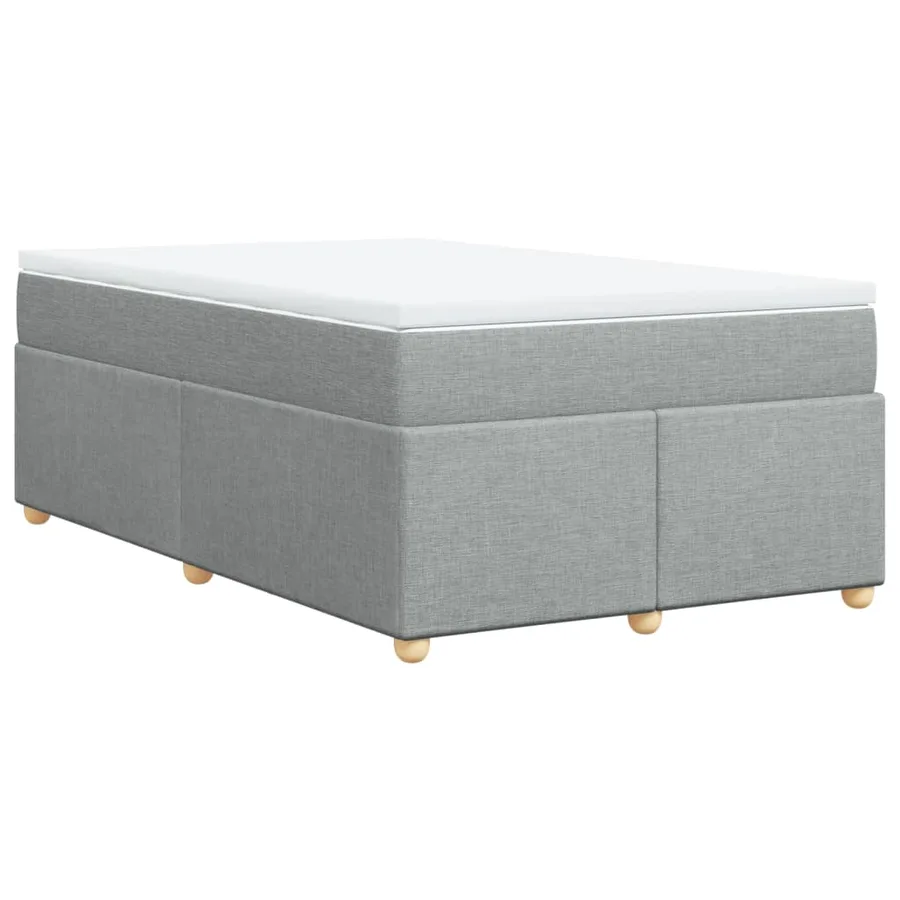 Sommier à lattes de lit et matelas gris clair 120x190 cm tissu - 2
