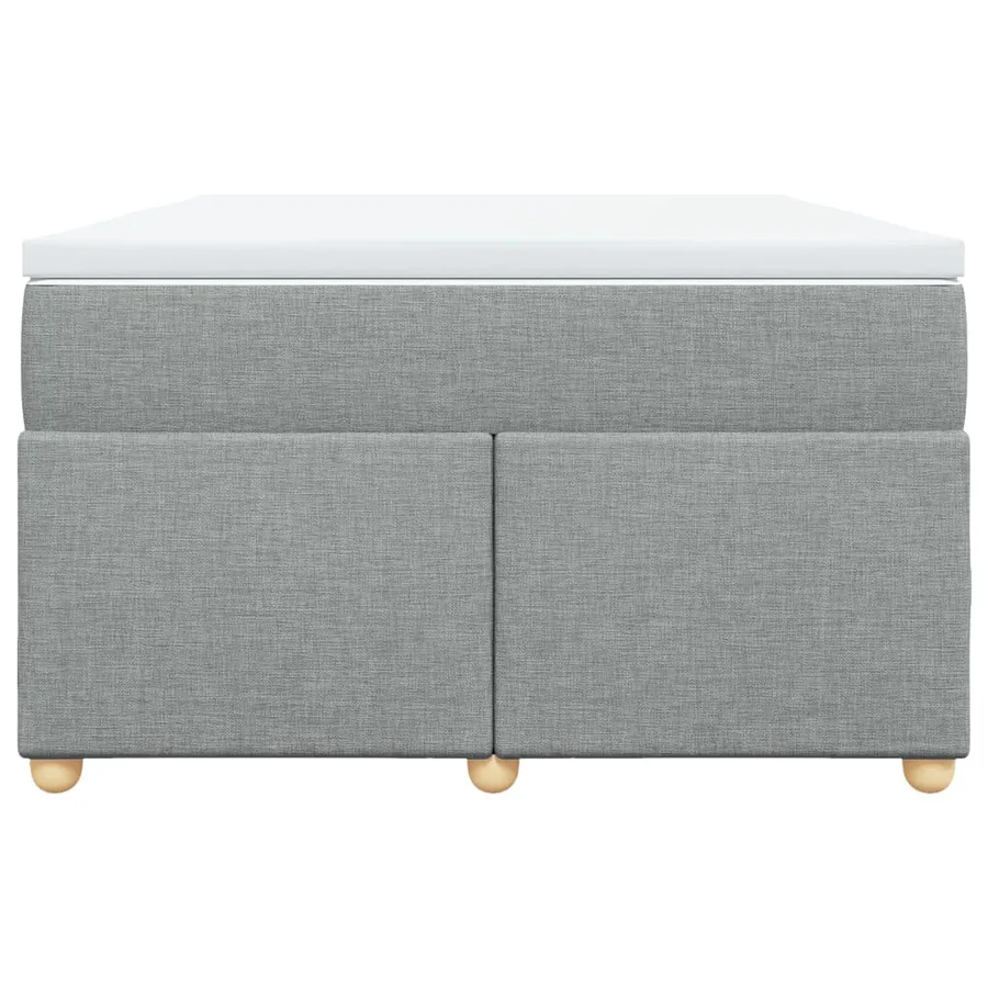 Sommier à lattes de lit et matelas gris clair 120x190 cm tissu - 4