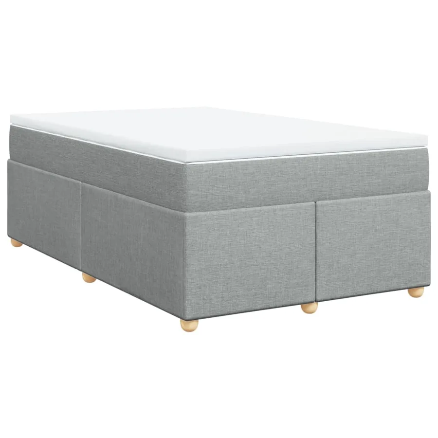 Sommier à lattes de lit et matelas gris clair 120x190 cm tissu - 9