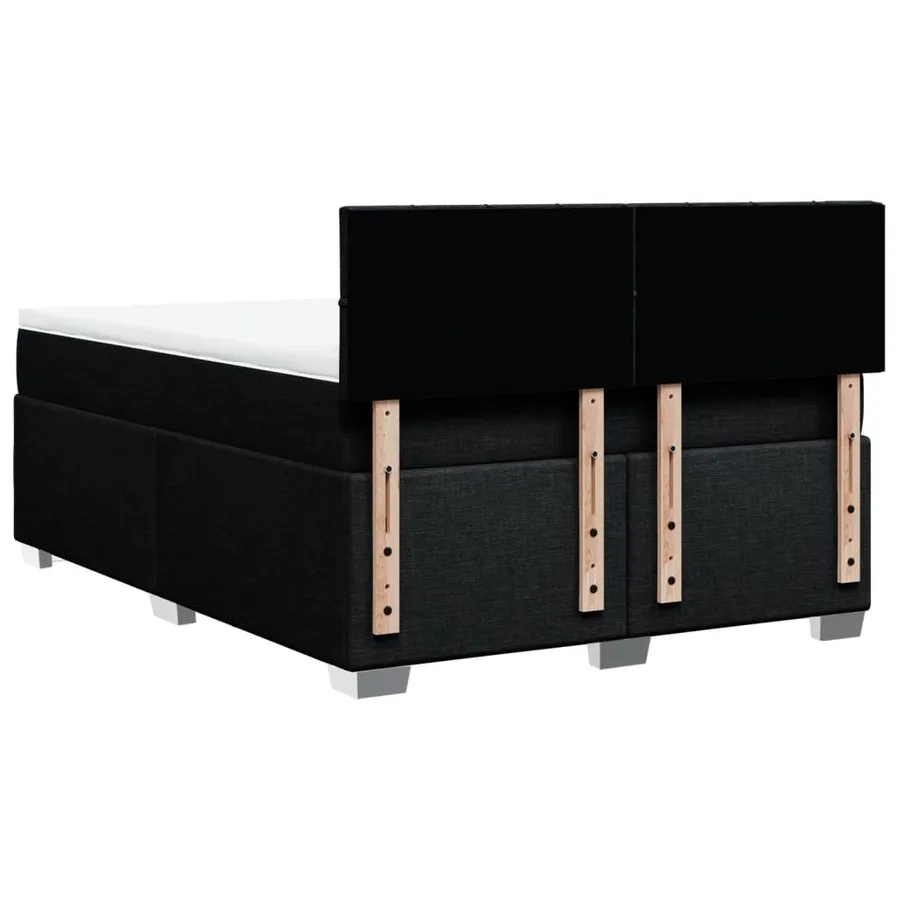 Sommier à lattes de lit avec matelas Noir 140x200 cm Tissu - 12