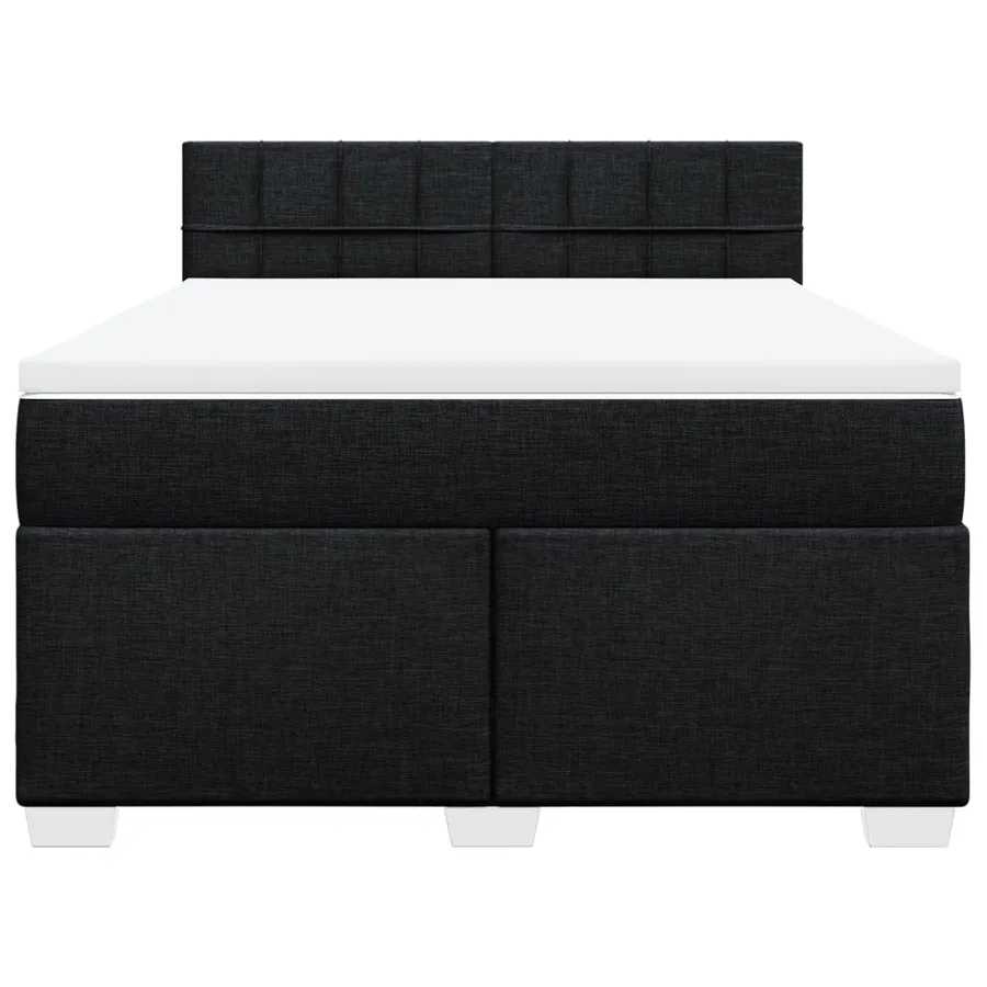 Sommier à lattes de lit avec matelas Noir 140x200 cm Tissu - 6