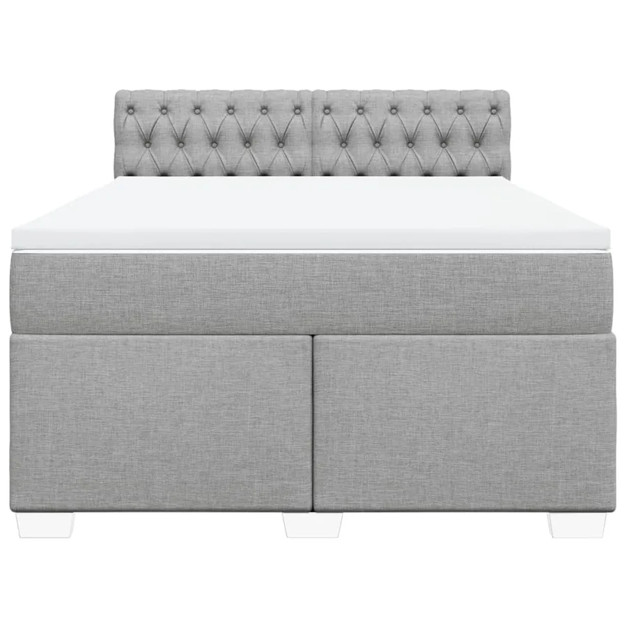 Sommier à lattes de lit avec matelas Gris clair 140x200cm Tissu - 6