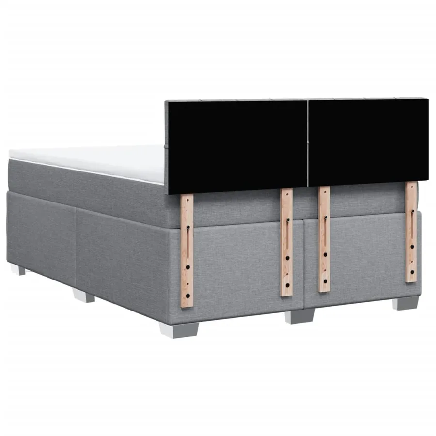 Sommier à lattes de lit avec matelas Gris clair 140x200cm Tissu - 12