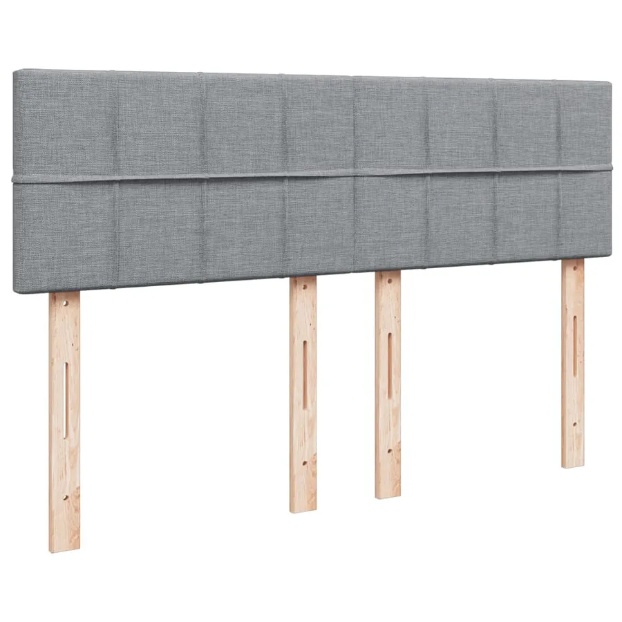 Sommier à lattes de lit avec matelas Gris clair 140x200cm Tissu - 7