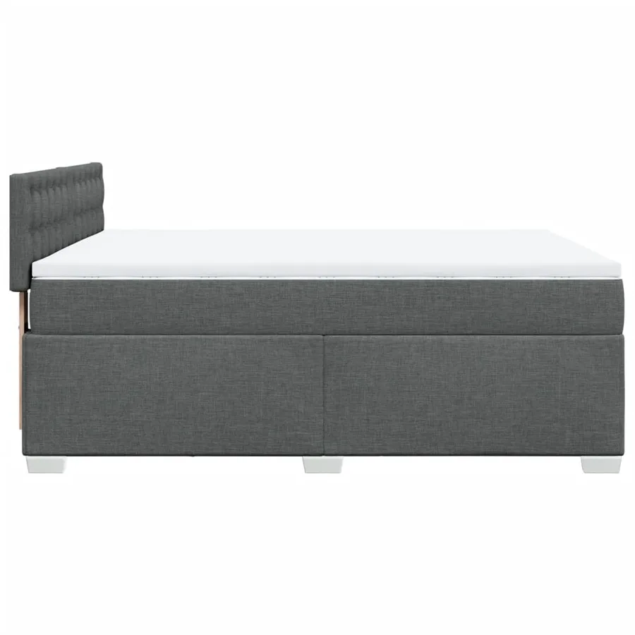 Sommier à lattes de lit avec matelas Gris foncé 140x200cm Tissu - 11