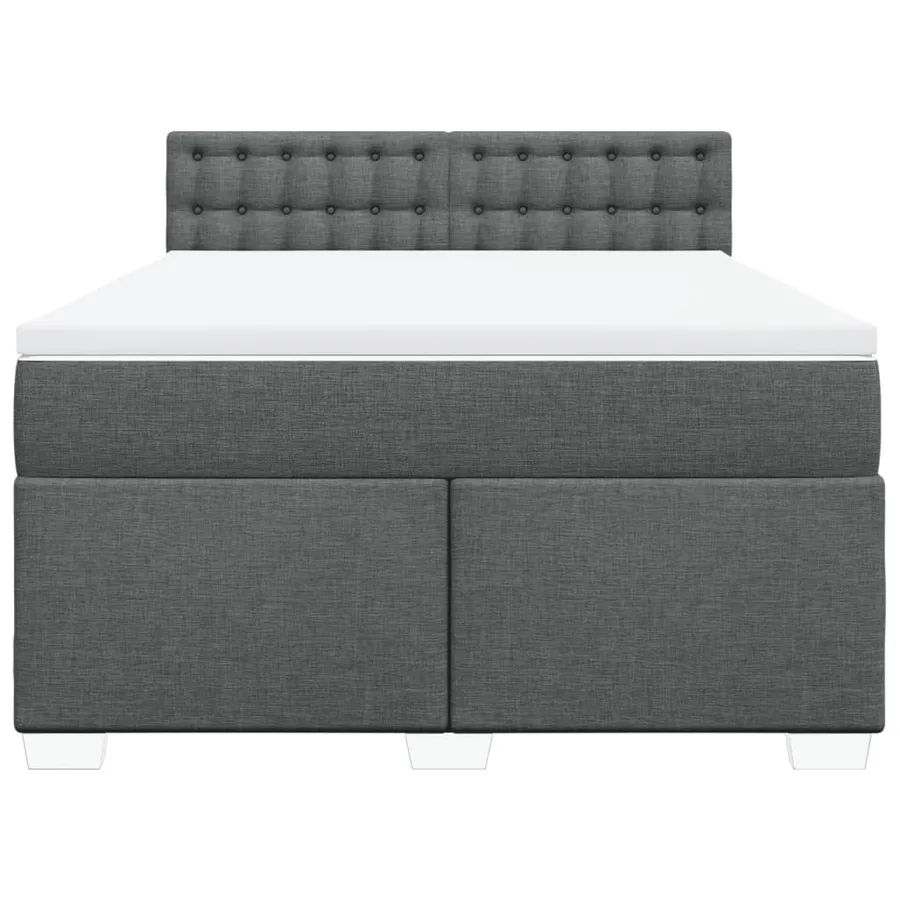 Sommier à lattes de lit avec matelas Gris foncé 140x200cm Tissu - 6