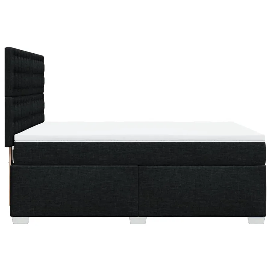 Sommier à lattes de lit avec matelas Noir 140x200 cm Tissu - 9