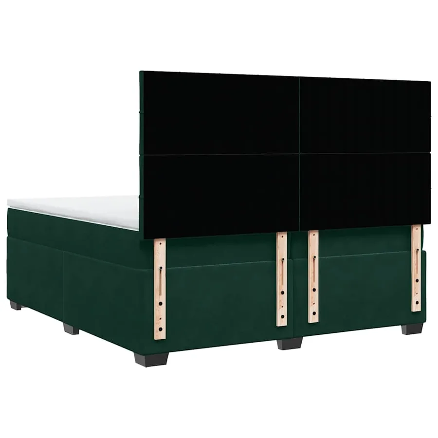 Sommier à lattes de lit et matelas Vert foncé 200x200cm Velours - 10