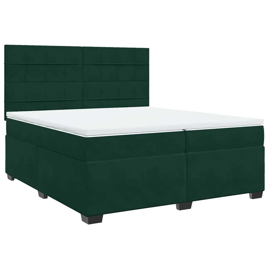 Sommier à lattes de lit et matelas Vert foncé 200x200cm Velours - 2