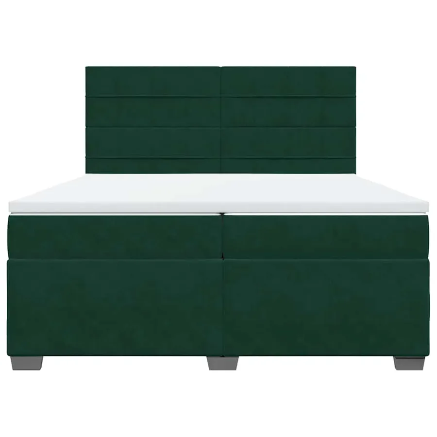 Sommier à lattes de lit et matelas Vert foncé 200x200cm Velours - 4