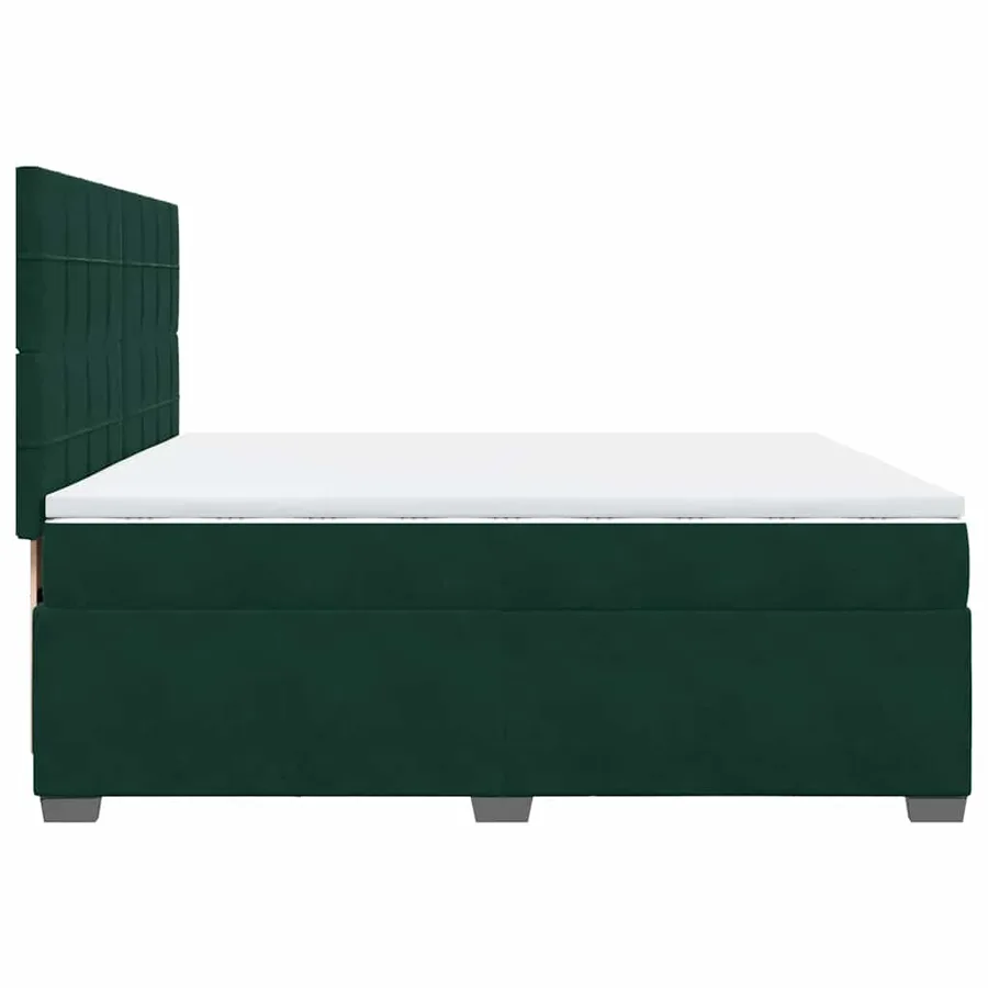 Sommier à lattes de lit et matelas Vert foncé 200x200cm Velours - 9