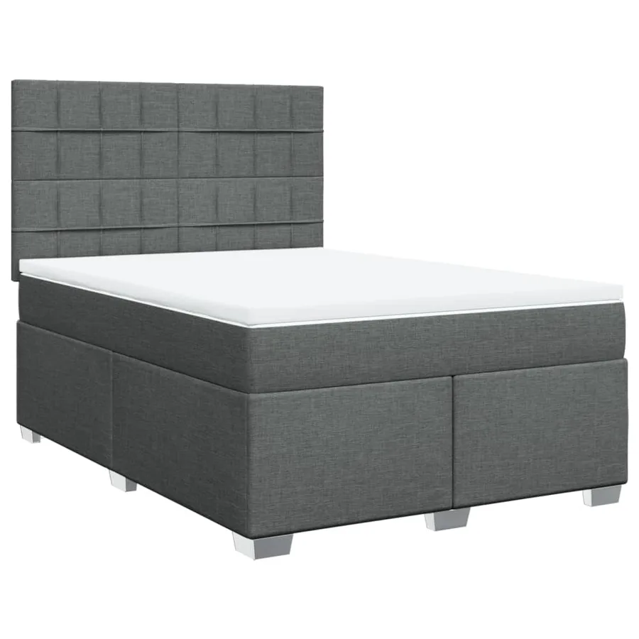 Sommier à lattes de lit avec matelas Gris foncé 140x200cm Tissu - 2