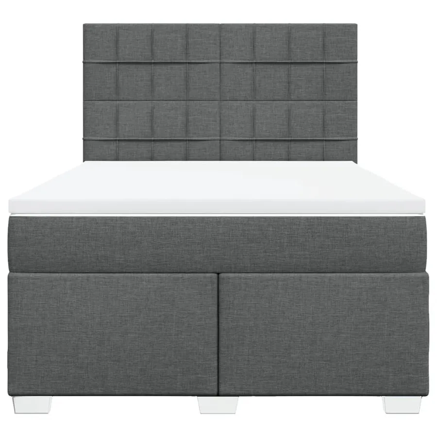 Sommier à lattes de lit avec matelas Gris foncé 140x200cm Tissu - 4