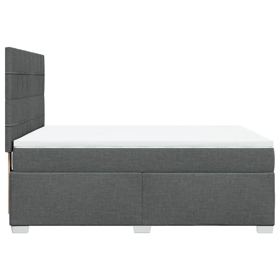Sommier à lattes de lit avec matelas Gris foncé 140x200cm Tissu - 9