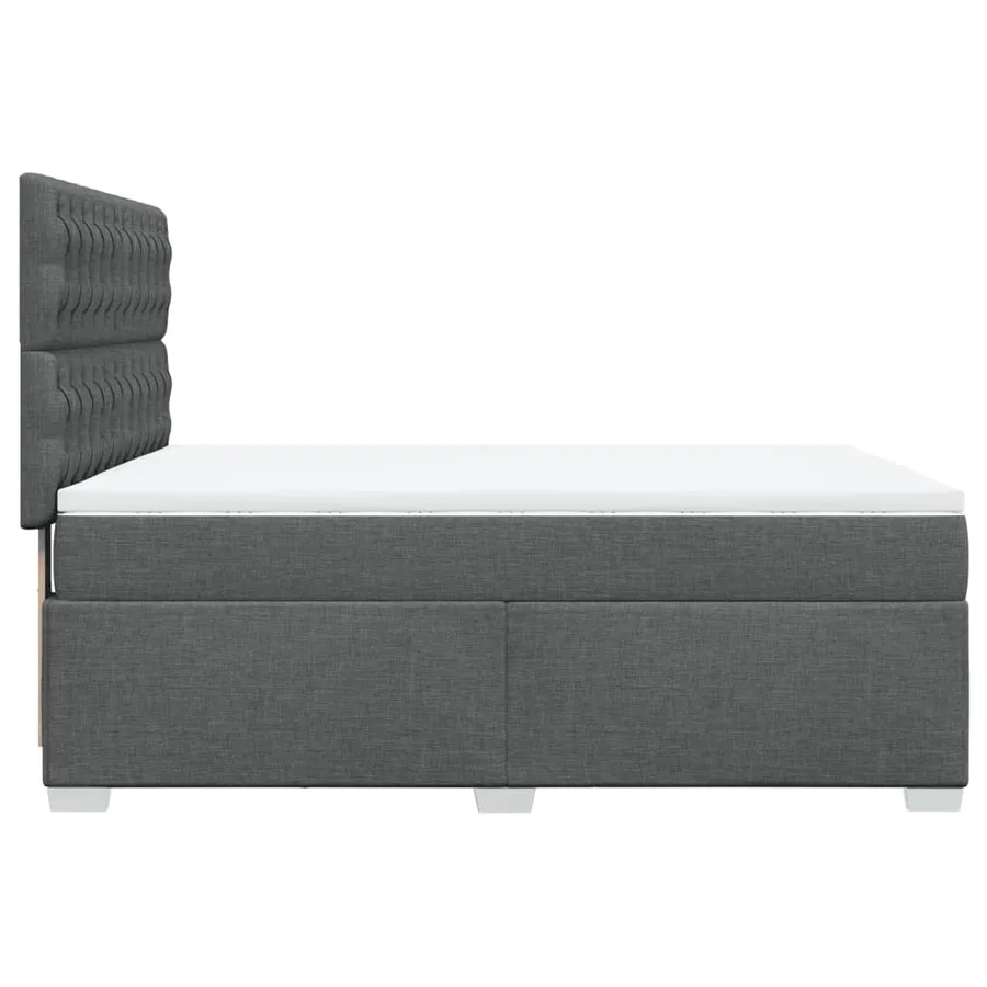 Sommier à lattes de lit avec matelas Gris foncé 140x200cm Tissu - 9