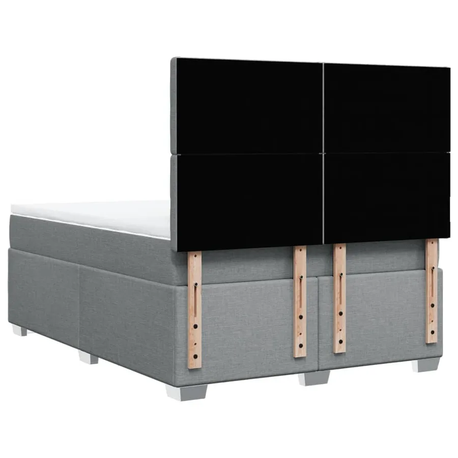 Sommier à lattes de lit avec matelas Gris clair 140x200cm Tissu - 12
