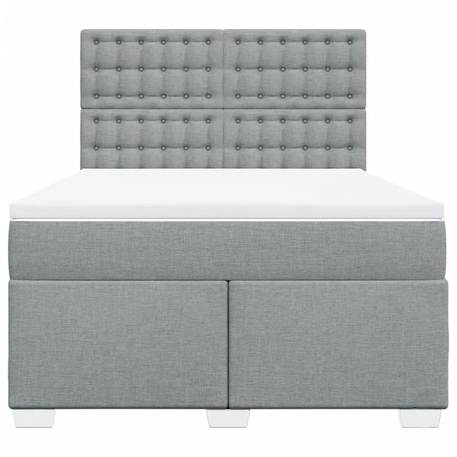 Sommier à lattes de lit avec matelas Gris clair 140x200cm Tissu - 6