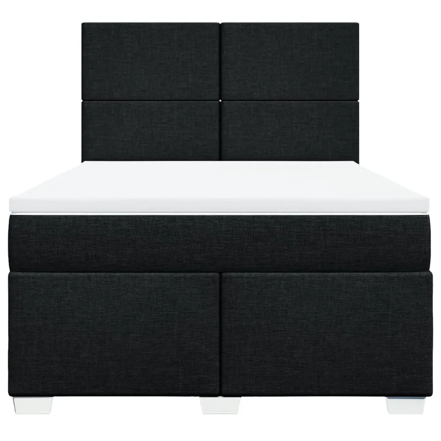Sommier à lattes de lit avec matelas Noir 140x200 cm Tissu - 6
