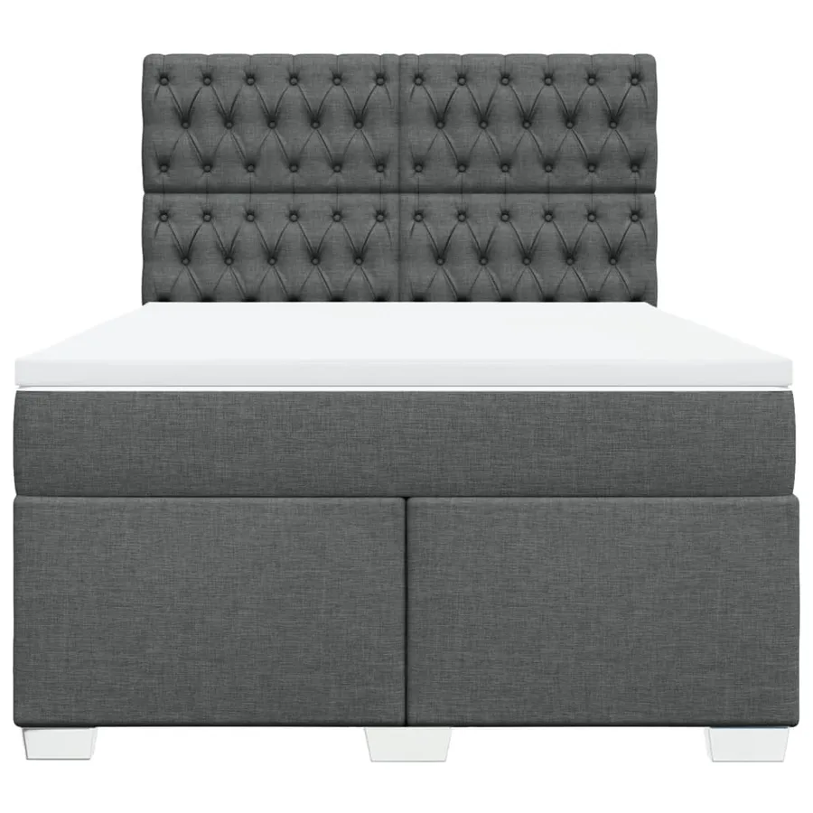 Sommier à lattes de lit avec matelas Gris foncé 140x200cm Tissu - 6