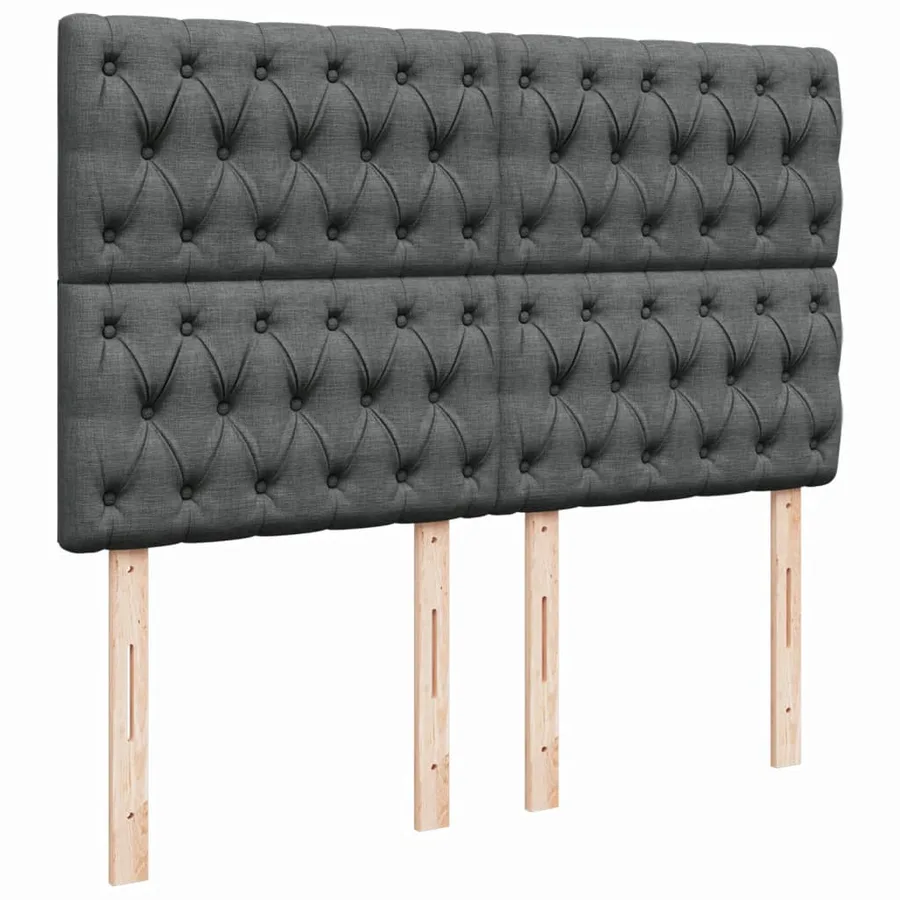 Sommier à lattes de lit avec matelas Gris foncé 140x200cm Tissu - 7