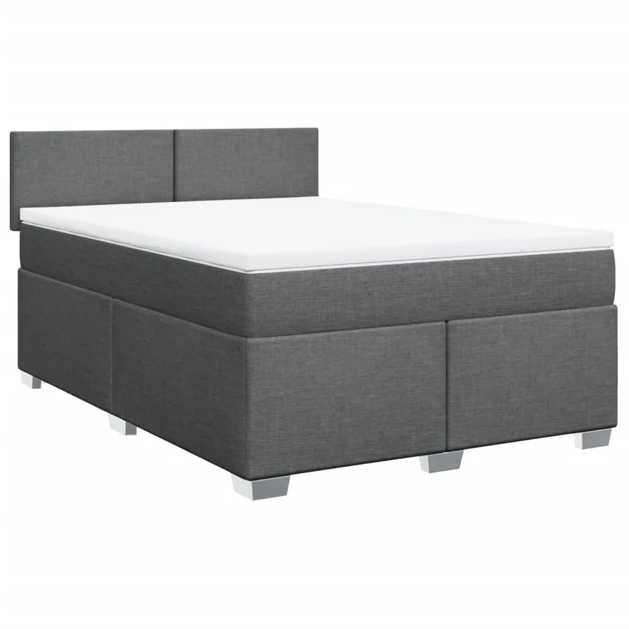 Sommier à lattes de lit avec matelas Gris foncé 140x200cm Tissu - 2