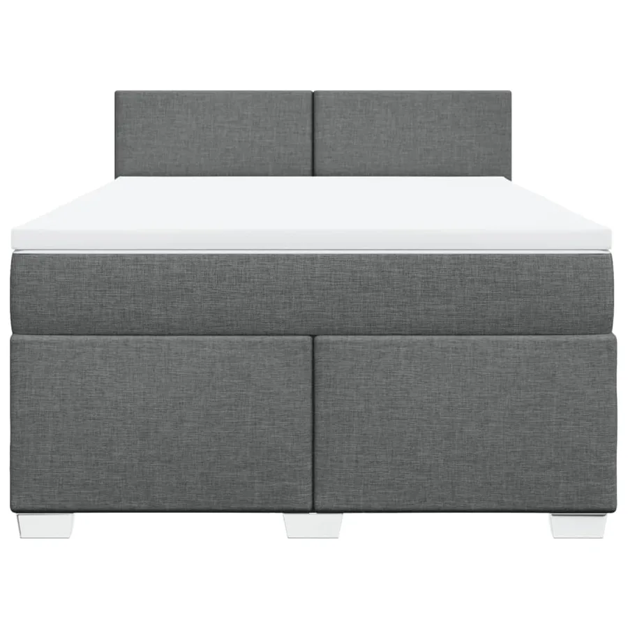 Sommier à lattes de lit avec matelas Gris foncé 140x200cm Tissu - 4
