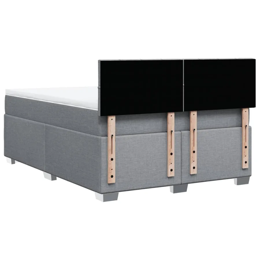 Sommier à lattes de lit avec matelas Gris clair 140x200cm Tissu - 10