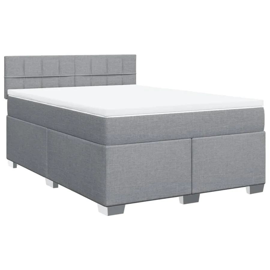 Sommier à lattes de lit avec matelas Gris clair 140x200cm Tissu - 2