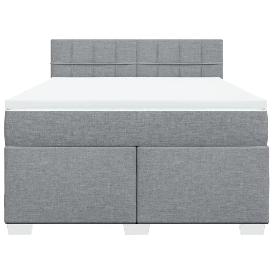 Sommier à lattes de lit avec matelas Gris clair 140x200cm Tissu - 4