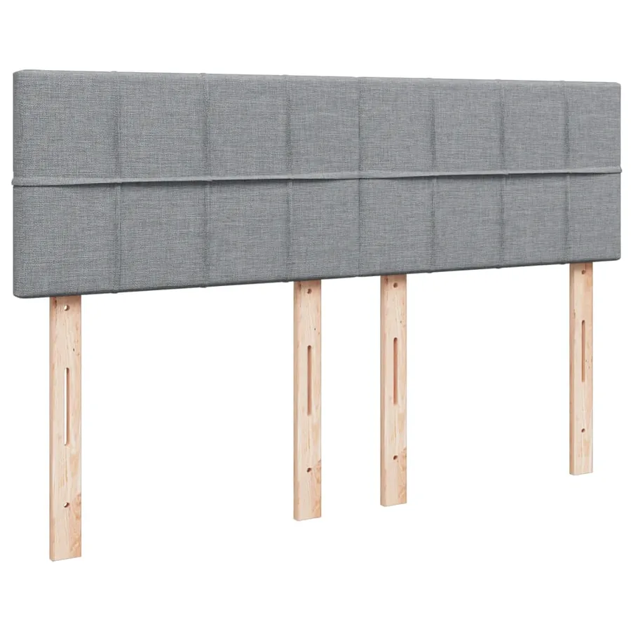 Sommier à lattes de lit avec matelas Gris clair 140x200cm Tissu - 8