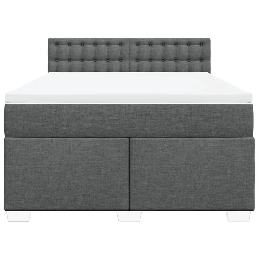 Sommier à lattes de lit avec matelas Gris foncé 140x200cm Tissu - 4