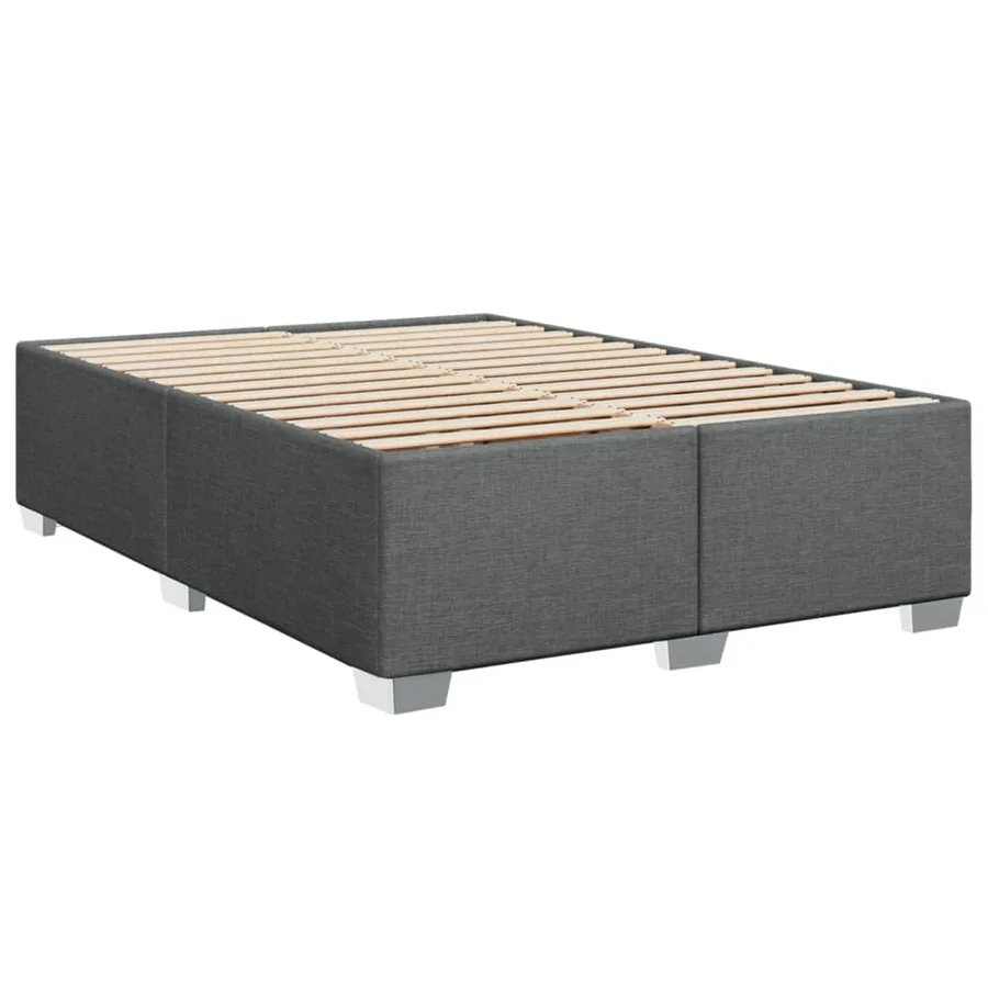 Sommier à lattes de lit avec matelas Gris foncé 140x200cm Tissu - 5