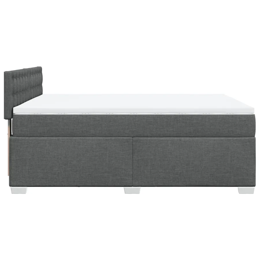 Sommier à lattes de lit avec matelas Gris foncé 140x200cm Tissu - 9