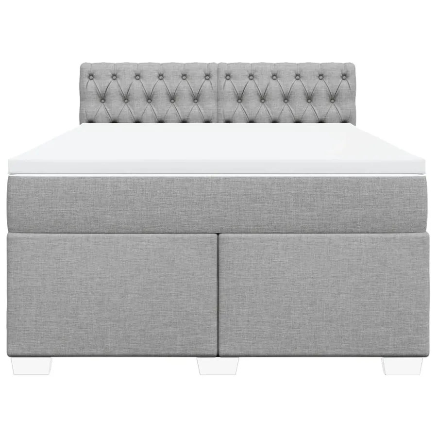Sommier à lattes de lit avec matelas Gris clair 140x200cm Tissu - 4