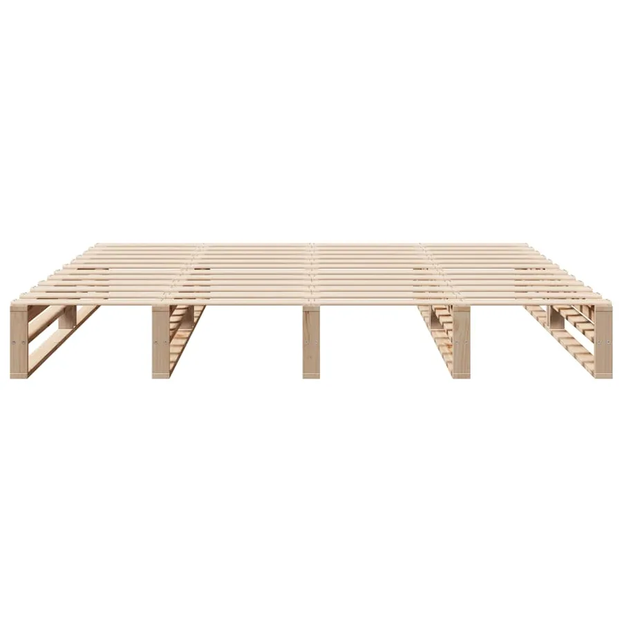 Cadre de lit sans matelas 200x200 cm bois massif de pin - 4