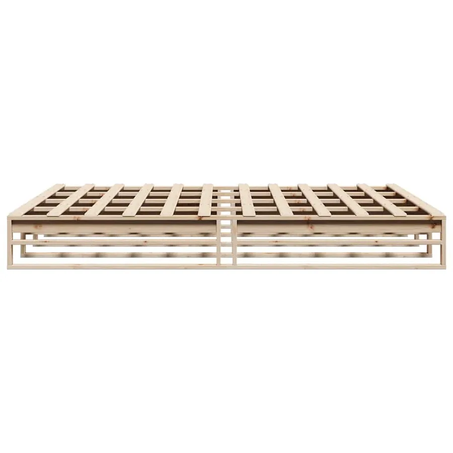Cadre de lit sans matelas 200x200 cm bois massif de pin - 5