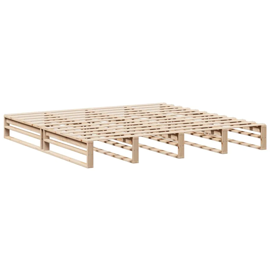 Cadre de lit sans matelas 200x200 cm bois massif de pin - 6